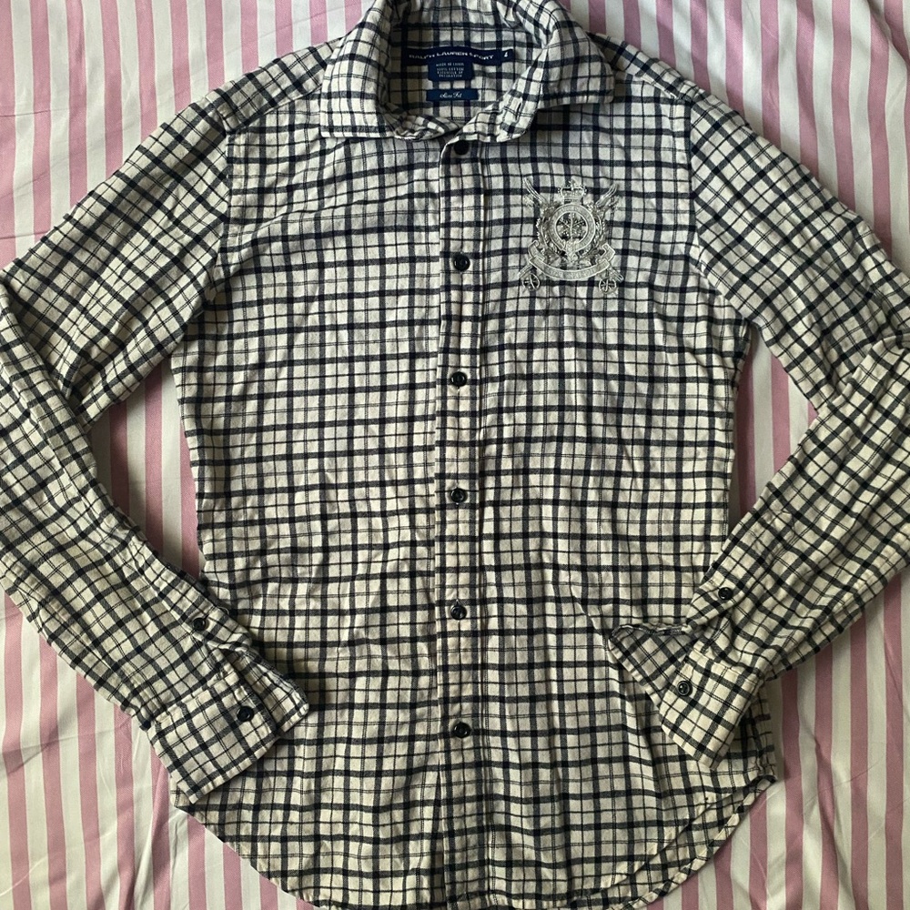 SOLD!! | Ralph Lauren Black and White Checkered Shirt